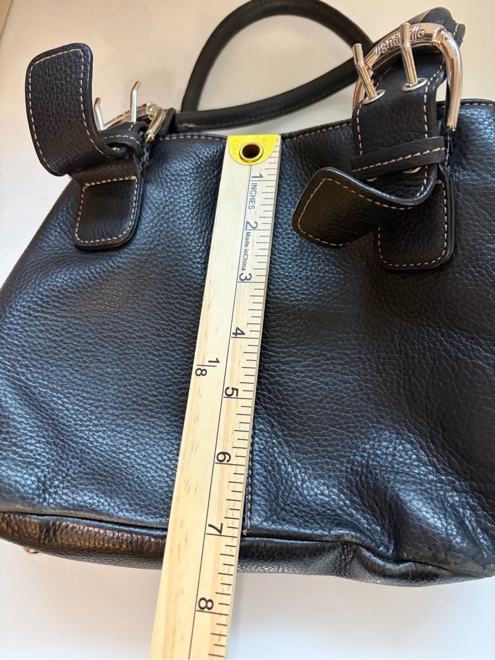 Y2K Tignanello Black Leather Shoulder Bag with Silver Hardware - Picture 12 of 13